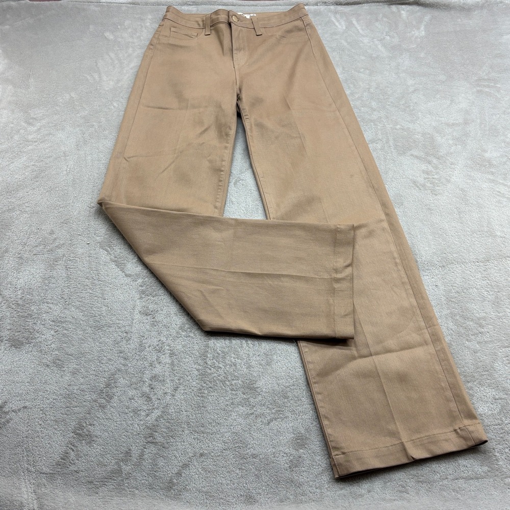 L'AGENCE Clayton Wide Leg Jeans Womens 27 Cappuccino Coated HR Quiet Luxury Chic